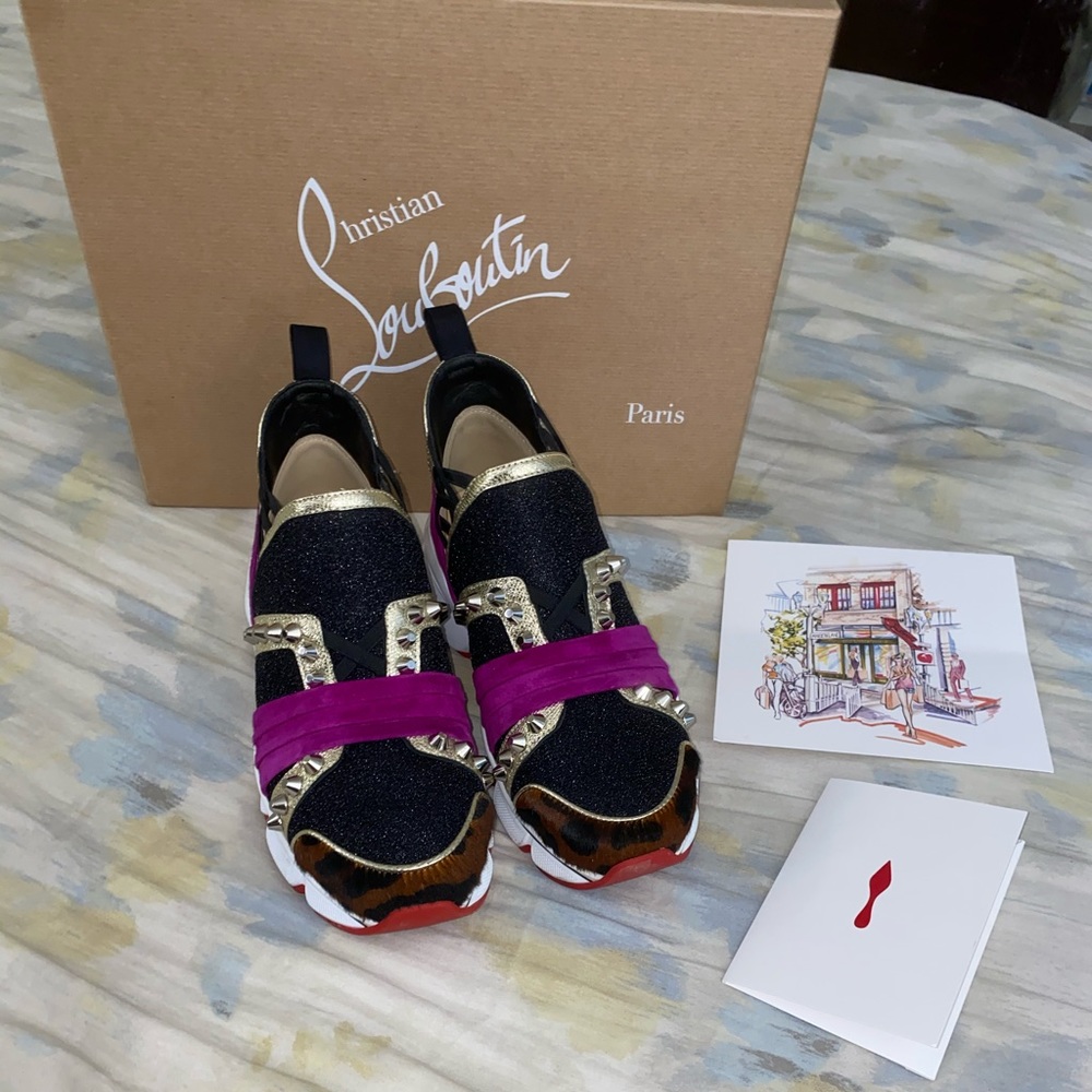 Women’s Christian Louboutin 123 Run Flat Sneakers